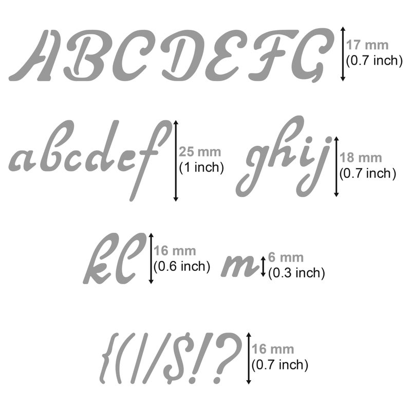 Aleks Melnyk No.34.2 Metal Wood Burning Alphabet and Number Stencil, Letter Template, Journal Stencil for Engraving Wood and Pattern, Bullet Journaling - Image 3